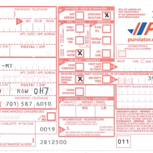 Purolator Shipping Label